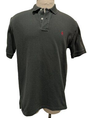 Polo Ralph Lauren Shirt Mens L Green Cotton Knit Pony Logo Golf Vintage
